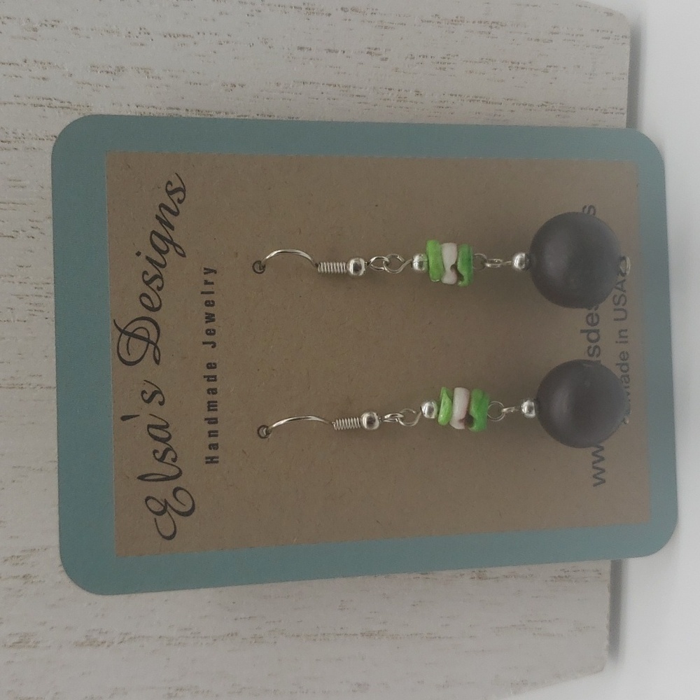 426- Natural Seeds With Chips Women's Earrings Handmade NWT